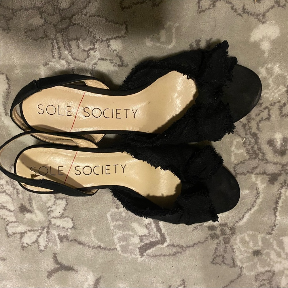 Sole Society Black Heeled Sandals